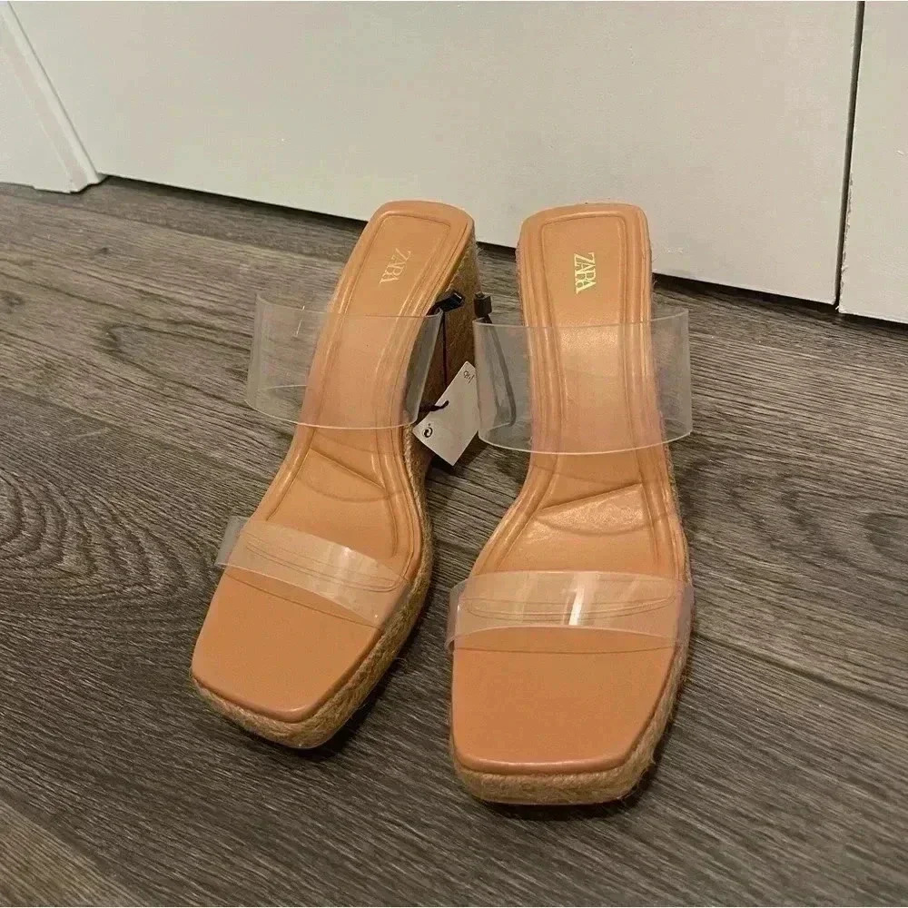 NWT Zara Vinyl Wedges‎
